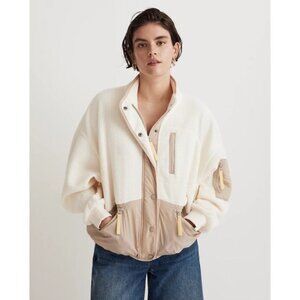 Madewell MWL (Re)sourced Sherpa Snap-Front Jacket NWT Size Small
